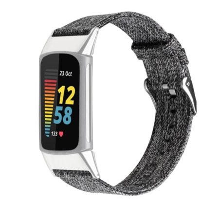 För Fitbit Charge 5 Nylon Canvas Watch Band