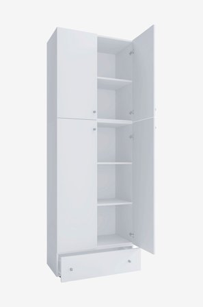 VCM - Vcm Kontorsskåp Lona Xxl gångjärnsdörrar - Med låda - Vit - Skåp - Från Homeroom