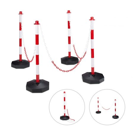 Spärrstolpe av plast med kedja