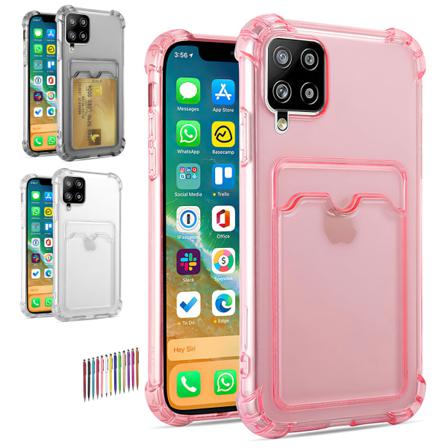 Samsung Galaxy A12 / A12 5G - Skal / Skydd / Kortfack Rosa