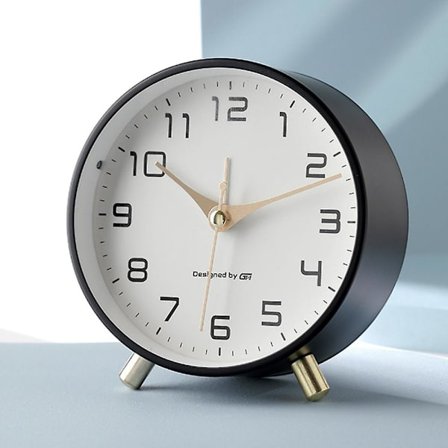 Väggklocka Sängklocka Analog Väggklocka För Sovrum Batteridriven Rund Klocka Med Bakgrundsbelysning