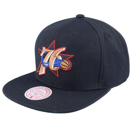 Mitchell & Ness - Philadelphia 76ers Team Ground 2.0 Black Snapback Snapback Black Cap - NBA @ Hatstore