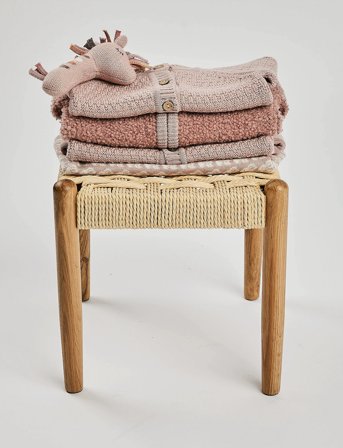 Smallstuff Cardigan, Ao Elephants, Merino Wool, Brown - Pink - 68/74