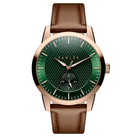 Dayton | Green Textured Dial and Rose Gold-tone Stainless Steel Watch for Men - Wrist watches