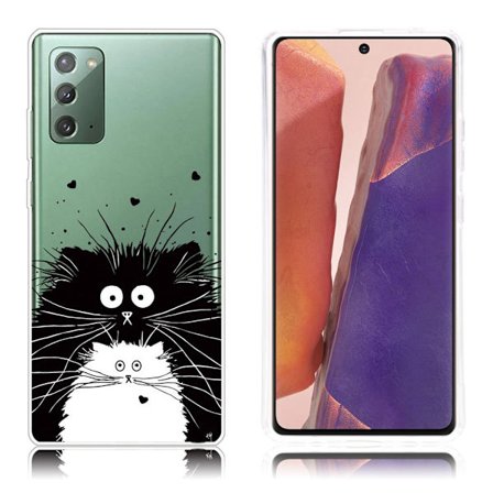 Deco Samsung Galaxy Note 20 skal - Svart Och Vit Katt