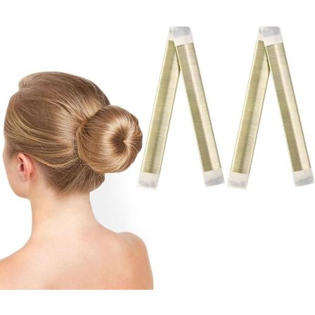 2 stk. Nem Donut Hårknold Maker, Fransk Twist Fold Wrap Snap Bånd til DIY Frisurer, Ballet Hår Deft Knold Hårstyling Tilbehør