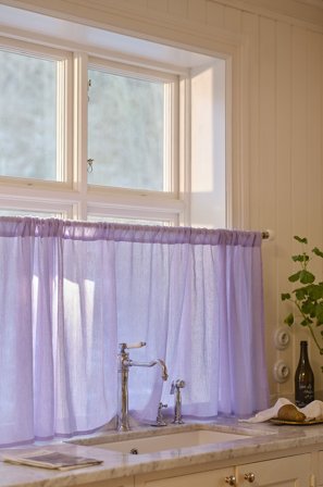 Jotex - Kafégardin Linmiks Lys lilla - LINN - Kjøp Lingardiner hos Jotex