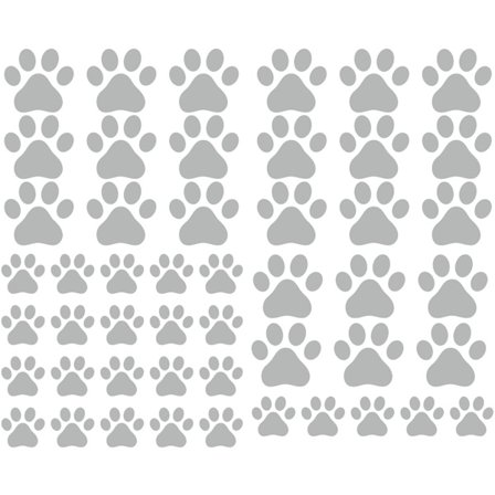 49 st/set hundtass väggdekaler vinyl tassavtryck dekaler djur fotavtryck väggkonst dekor bildekor