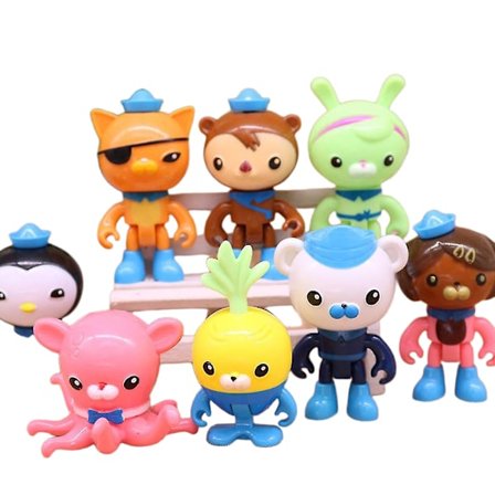 8 stk/sett Octonauts Dyrefigurer Octo Crew Pack Leketøysett Actionfigur Leker Barn