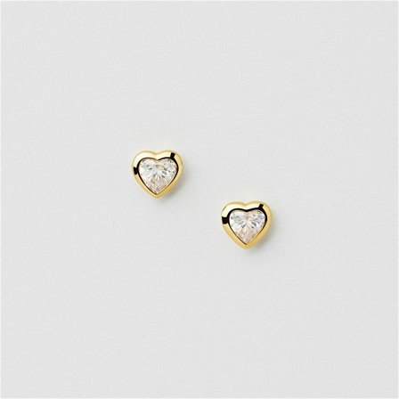 Bezel Heart Studs