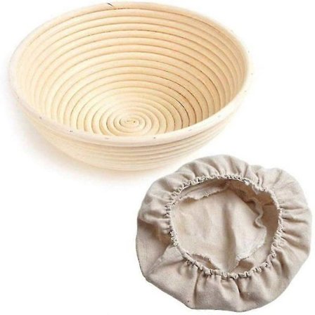 Jäskorg med linneinlägg, brödskål, jäskorg, 25 cm