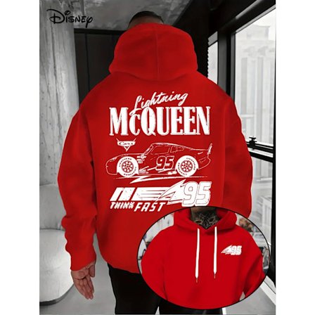 Disney Motors Lynet McQueen Hettegenser - Offisiell Film Nr. 95 Pullover Genser Herre Maskinvaskbar Pullover