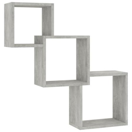Vidaxl Kubhyllor Betonggrå 84,5x15x27 Cm Konstruerat Trä Grå