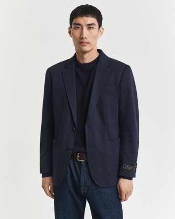 GANT Herren Slim Fit Two-Toned Sakko aus Jersey-Piqué (48)