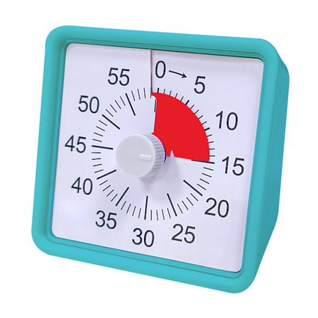 Børnetimer, 60 minutters børnestopur og nedtællingstimer til børn og voksne, stille tidsstyringsværktøj til køkken, klasseværelse, møder (blå)
