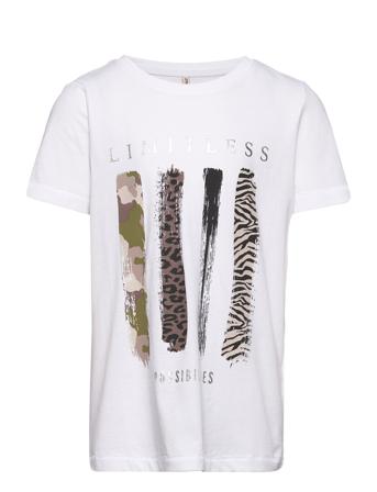 Kogarisa Reg S/S Leo Top Box Jrs White Kids Only