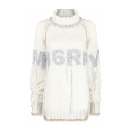 MM6 Maison Margiela, Jumper Biały, Kobieta, Rozmiar: M
