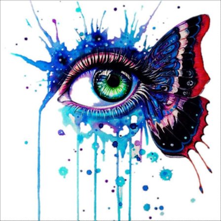 Diamantmaleri Firkantede Perler 50x50 cm 5D DIY Sommerfugleøje