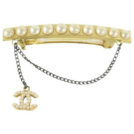 Chanel Vintage, Pre-owned Pearl hair-accessories Geel, Dames, Maat:ONE Size