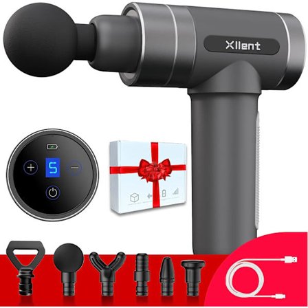 Syväkudoshierontapistooli Isänpäivälahja tyttärelle/vaimolle - Kannettava kädessä pidettävä lihashierontalaite, hiljainen sähköinen iskupistooli, 