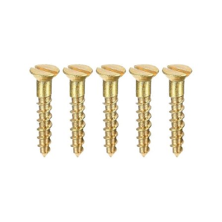 100kpl M2 x 12mm Litteäkantainen Uurrettu Messinkinen Puuruuvi (LGL)