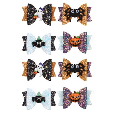 8 kpl Halloween hiuskoristeet päähine Halloween glitteri rusetteja