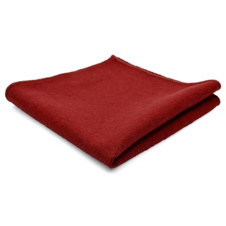 Pañuelo de bolsillo de lana artesanal rojo para hombres - Pañuelos de bolsillo de color liso