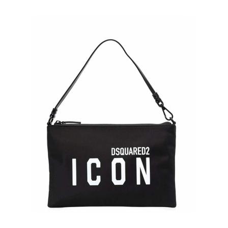 Dsquared2, Icon Logo Print Bag Zwart, Dames, Maat:ONE Size,Polyamide
