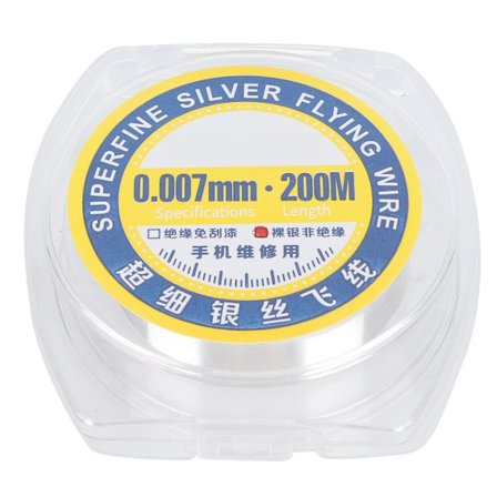 Sølvtråd Jumper Super Fine 200 meter for fingeravtrykk hovedkort lodding reparasjon 0,007 mm/0,0003 tommer
