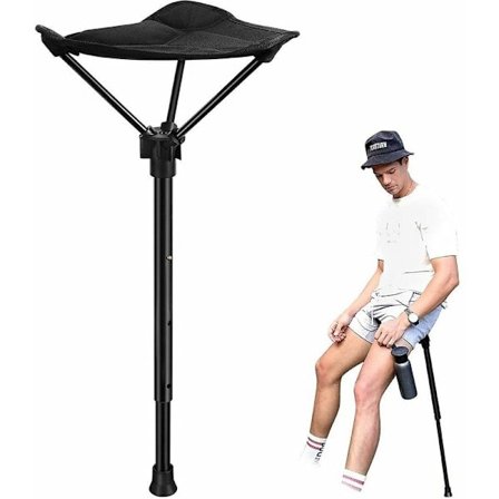 Svart bärbar 4-läges höjdjusterbar pall hopfällbar sits Ou