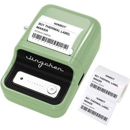 B21 Etiketprinter, Bluetooth-mærkningsprintet med stregkoder, udskrivningsstørrelse 20-50 mm, med 1 rulle startpapir