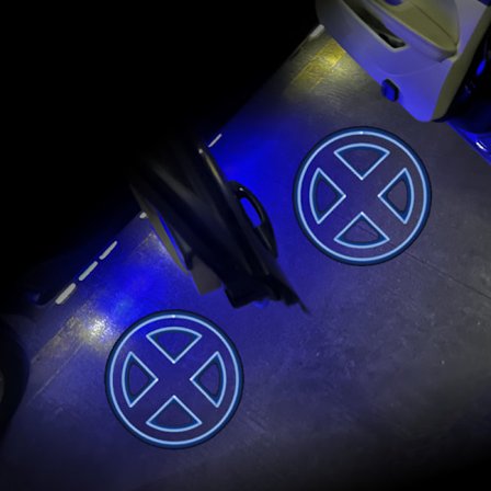 LED-projektor för bildörr med dubbla sensorer, nattatmosfär, dekorativ spotlight, induktionsbrytare (2 st)