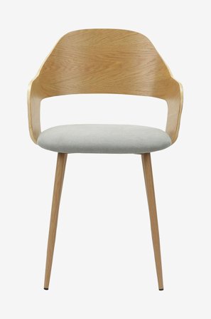 Loft24 - Belle Ruokapöydän tuoli käsinojilla, kangasverhoilu, 2 kpl - Harmaa - Tuolit - - Homeroom