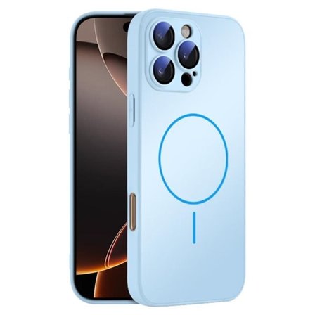Bagsiden af hærdet glas med MagSafe til iPhone 16 Pro - Lyseblå