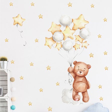 Väggdekaler för barnrum - Gul, tecknade väggdekaler, DIY