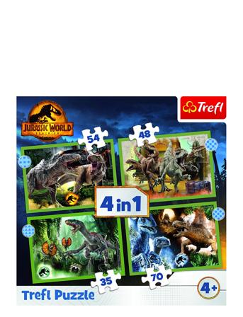 Trefl 4 I 1 35+48+54+70 Bit Jurassic World Trefl Patterned