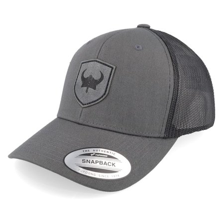 Vikings - Gris trucker Gorra - Viking Horned Helmet Charcoal/Black Trucker @ Hatstore