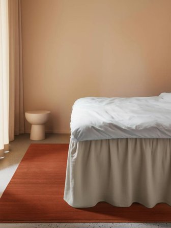 Tapis De Laine Uni Handloom Fringes Rouge Rouille Petit