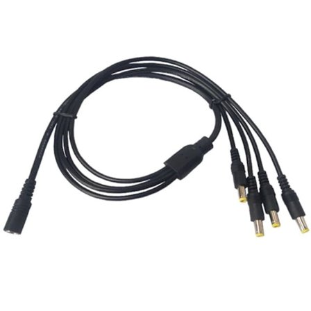 Strömkabel hona 2,5x5,5 mm 6-stift till 4-6 hankontakter för videoövervakningskameratillbehör