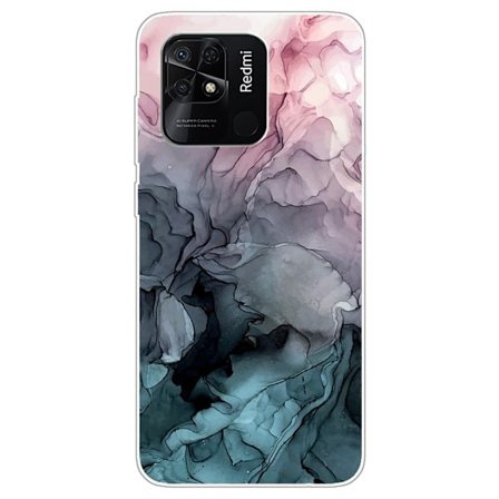 Marble Xiaomi Redmi 10C Suojakotelo - Rose And Greyish Blue Clouds