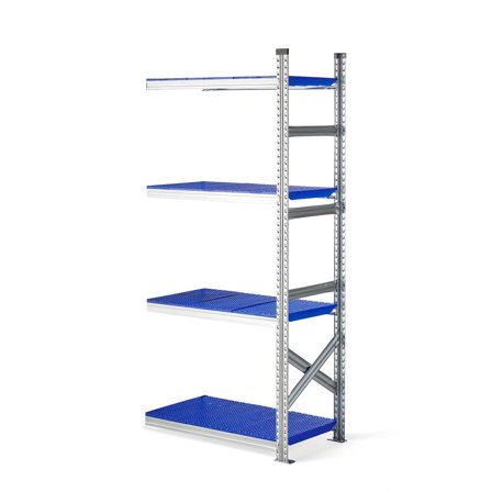 Regalsystem TRANSFORM, Anbaumodul, 1972 x 900 x 500 mm, Kunststoff blau