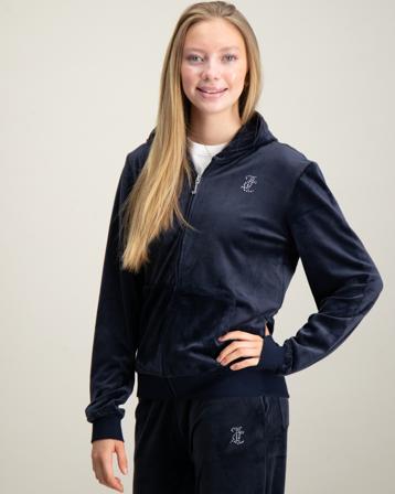 Juicy Couture Diamante Zip Through Hoodie Blau Hoodies/Kapuzenpullover Mädchen - Kidsbrandstore