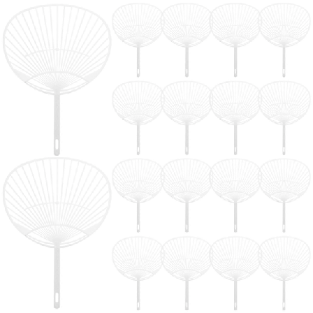 20 kpl Japanilainen Viuhka Uchiwa DIY-setti Kädessä pidettävä viuhkarunko DIY-askarteluun (Valkoinen)