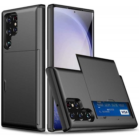 Samsung S24 Ultra Stöttåligt Skal Kortfack StreetWise - Sort