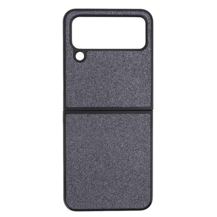 Blank skinnveske med skinnende overflate, ABS-materiale, ripebestandig, sammenleggbar skjerm, for Samsung Galaxy Z FLIP 4, svart