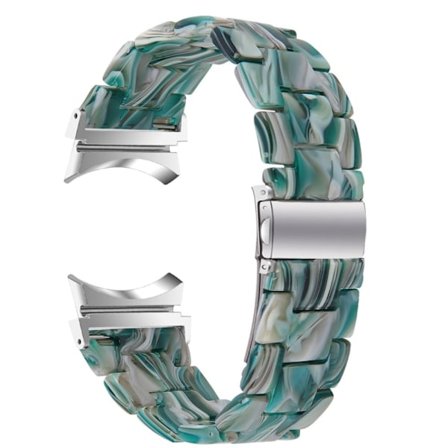 Samsung Galaxy Watch 5 / 5 Pro / 4 klockarmband i resinstil - Grön / Vit