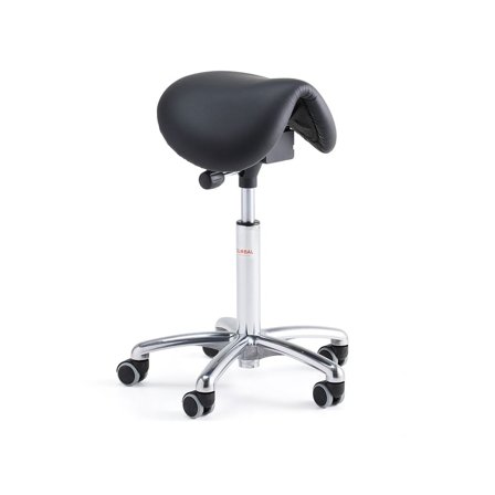 Saddle stool DERBY, H 580-770 mm, black skai
