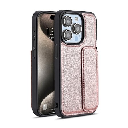 Etui til iPhone 15 Rose Gold Lommebok med Kortholder Full-Body