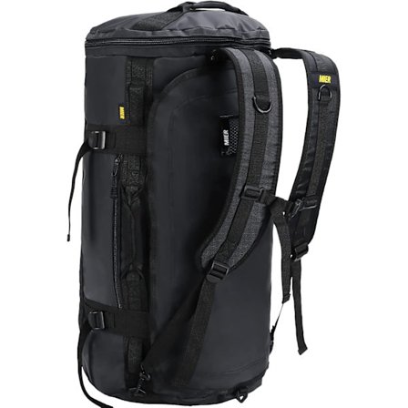 Stor duffelbag ryggsekk sports gymbag med skoskap, kraftig og vannavvisende, svart, 90L Black