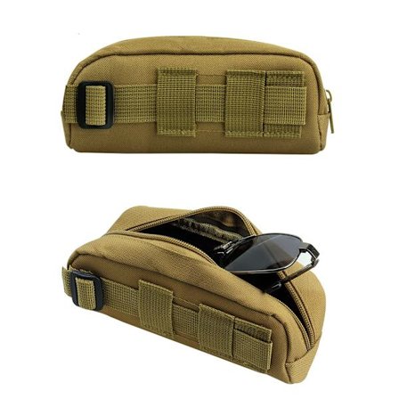 Bærbar brilleetui (Khaki), mini brilleetui til mænd, egnet til camping, vandreture, sport, cykling, jagt, rejser, rygsæk